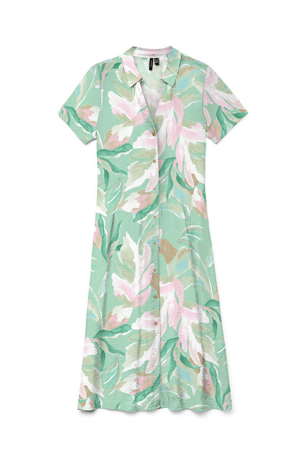 Vero Moda Vestido midi camisero Verde