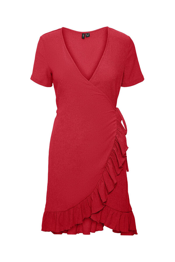 Vero Moda Vestido curto cruzado Vermelho