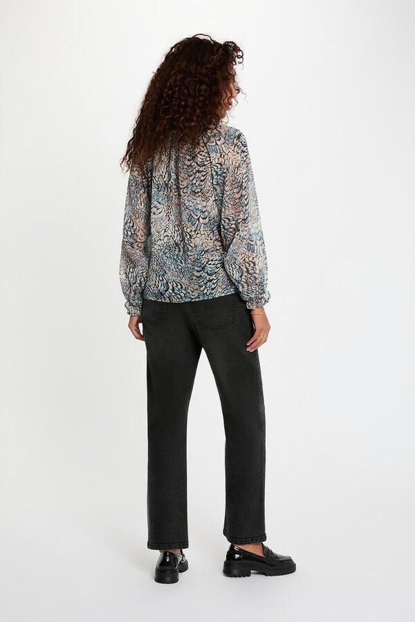 Morgan Camisa estampada gola em bico Multicolorido