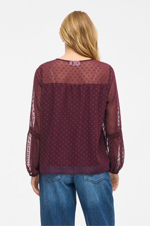 Vila Blusa manga larga plumeti Granate