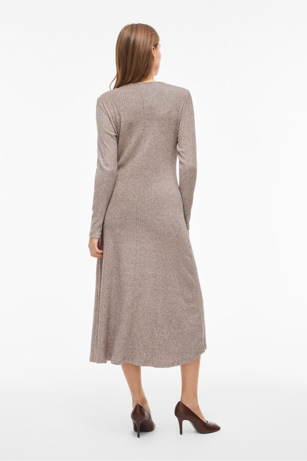 Vila Vestido midi de viscosa Arena