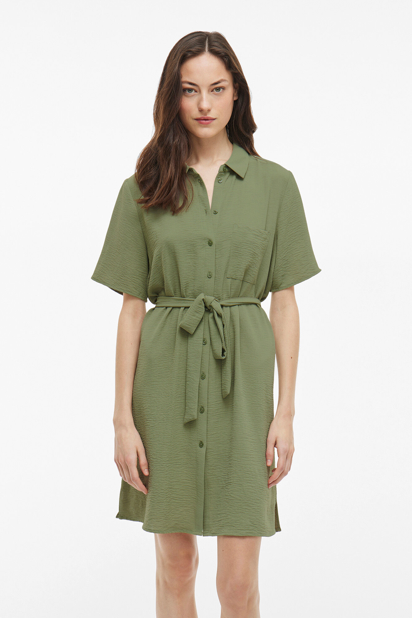 Vila Vestido camiseiro curto