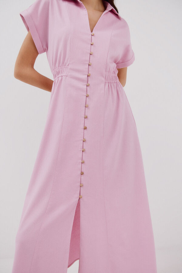 Cortefiel Vestido camisero midi Lila