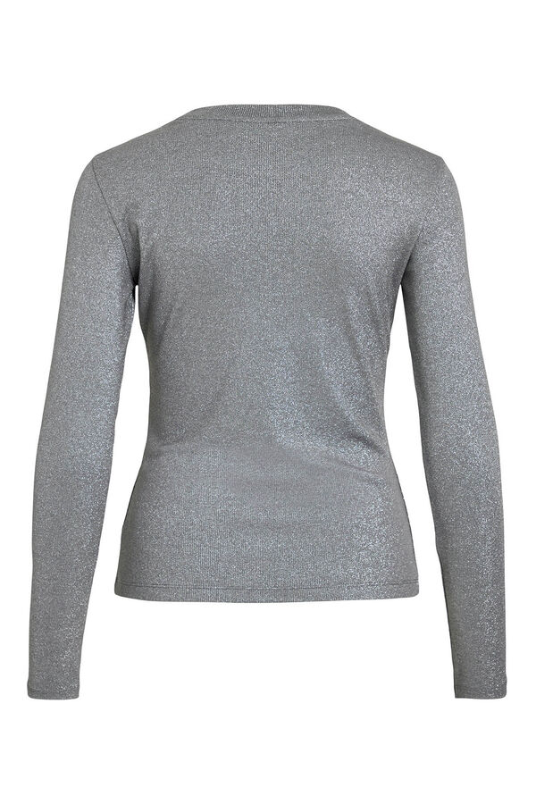 Vila Top de manga larga con glitter Gris