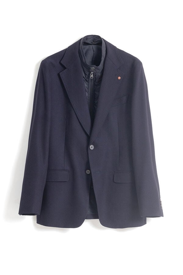 PuroEGO Americana slim cuello desmontable Azul marino