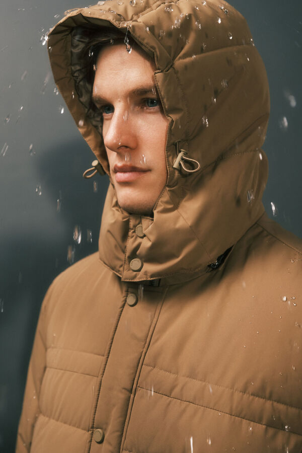 Cortefiel Parka acolchada Camel
