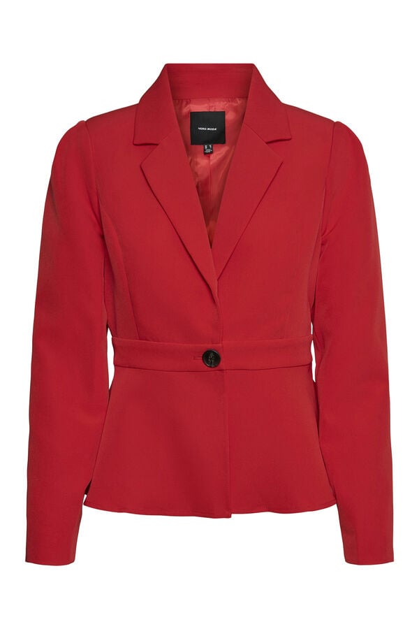 Vero Moda Blazer justo peplum  Vermelho