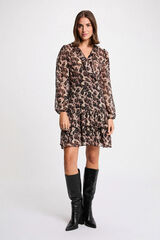 Morgan Vestido curto com gola em V Multicolorido