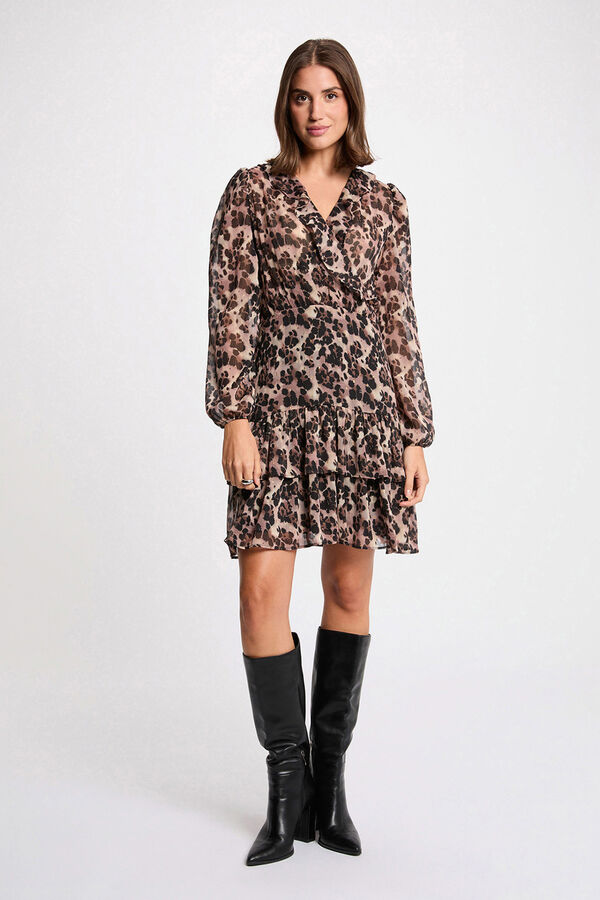 Morgan Vestido curto com gola em V Multicolorido