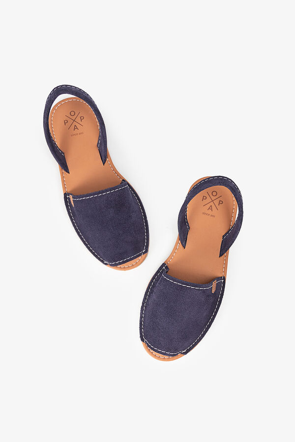 Popa Sandalia plana caballero Georgebay Serraje Azul marino