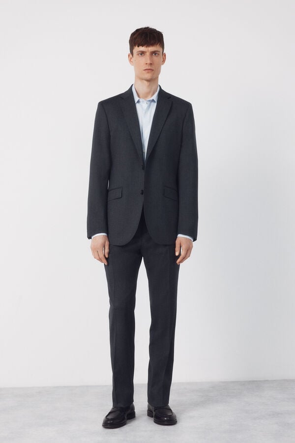 Cortefiel Blazer de fato liso COOLMAX&reg; Cinzento