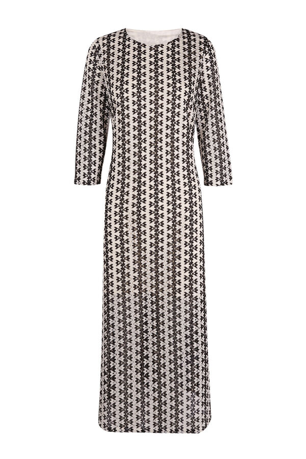 Slowlove Vestido rayas bicolor Estampado blanco