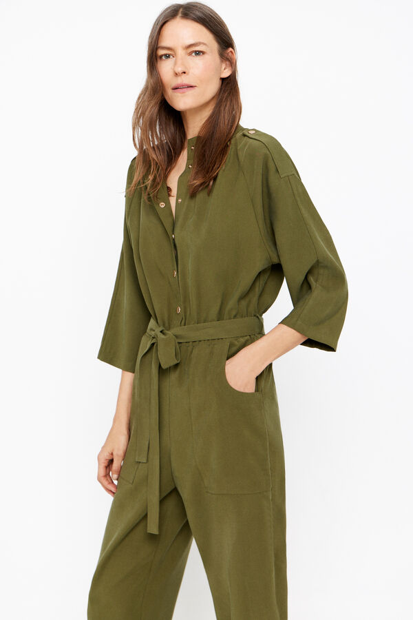 Cortefiel Macac&atilde;o comprido fluido Verde