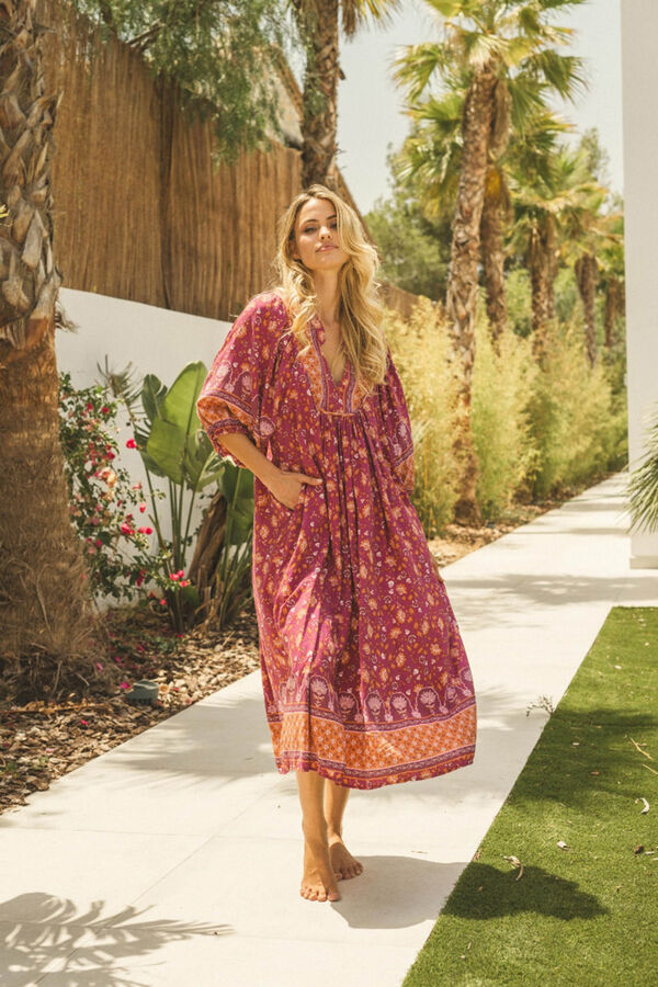 Jaase Vestido amplo, decote em V Granada