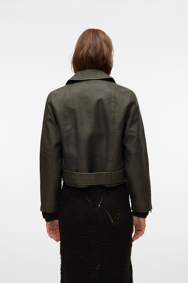 Vero Moda Cazadora efecto piel Marr&oacute;n