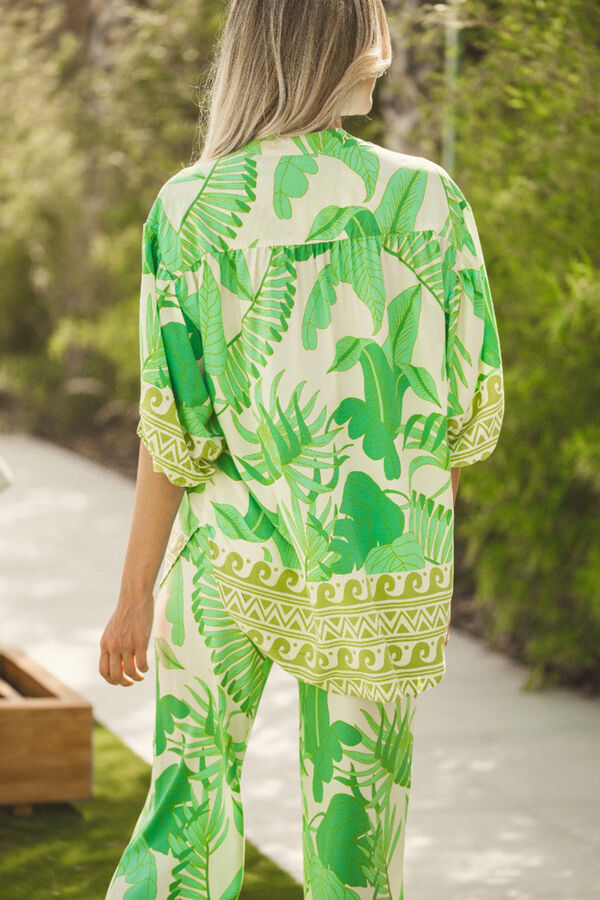 Jaase Blusa com decote em V Verde