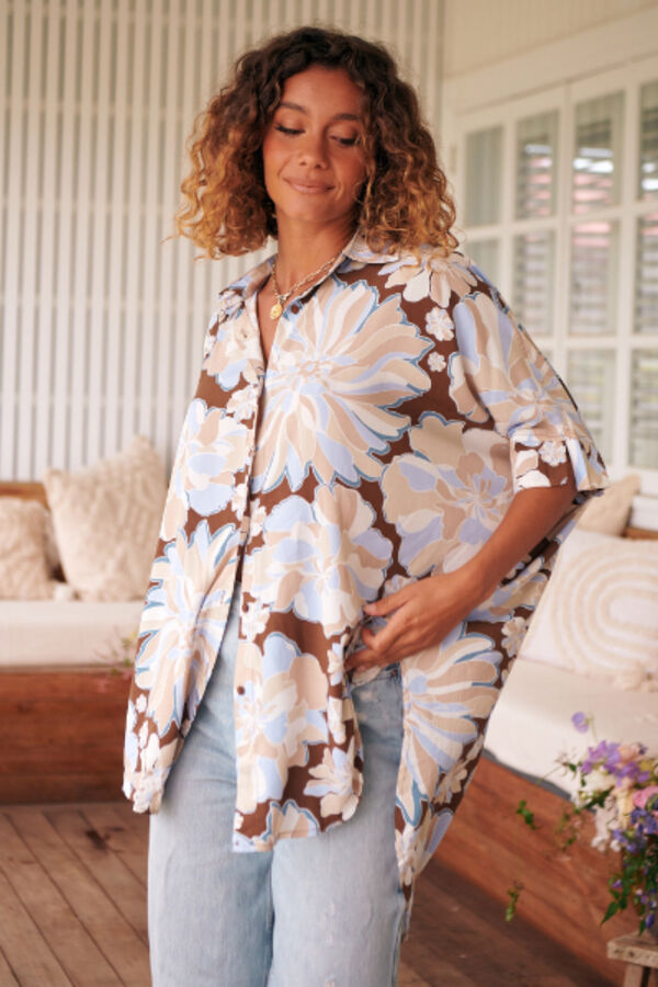 Jaase Camisa River estampado Calypso Tostado