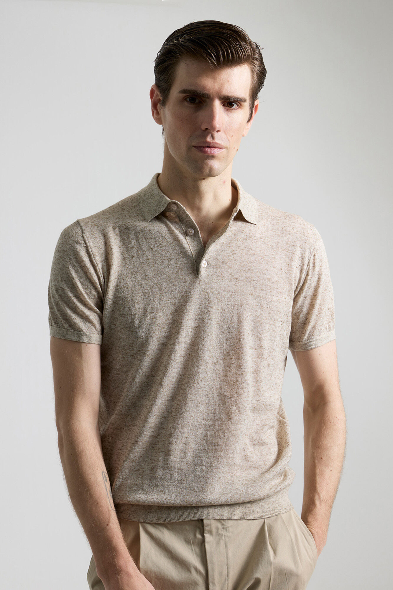 PuroEGO Polo de punto con lino