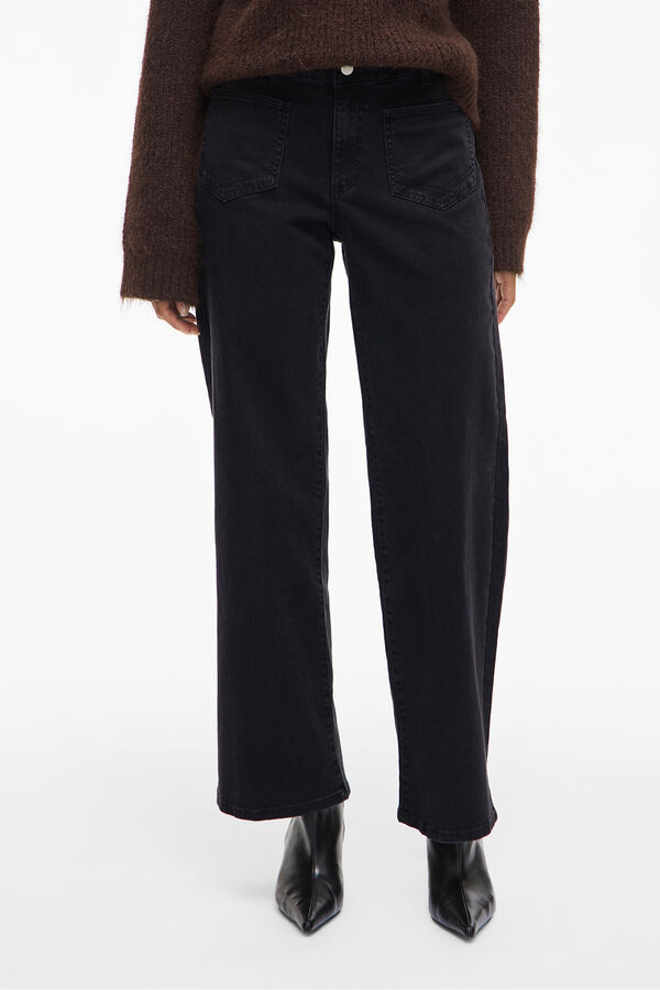 Vila Pantal&oacute;n ancho con bolsillos delanteros Negro