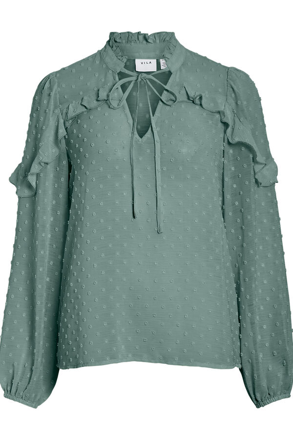 Vila Blusa manga larga plumeti Gris