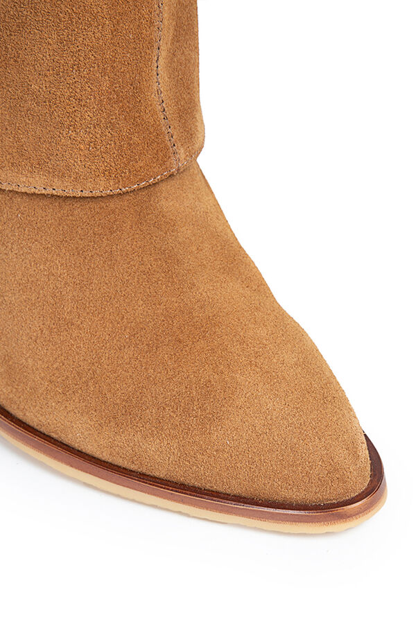 Popa Bota de salto alto Demi Croute para mulheres  Castanho