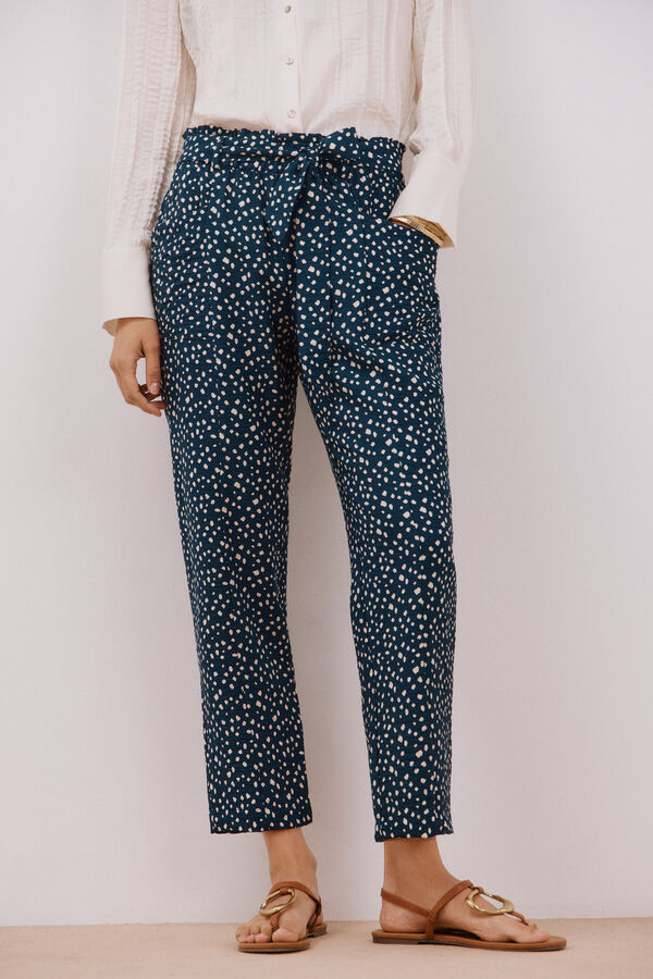 Cortefiel Cal&ccedil;as fluidas cinto Azul