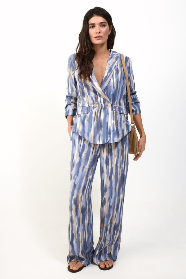 Slowlove Pantal&oacute;n estampado Estampado azul