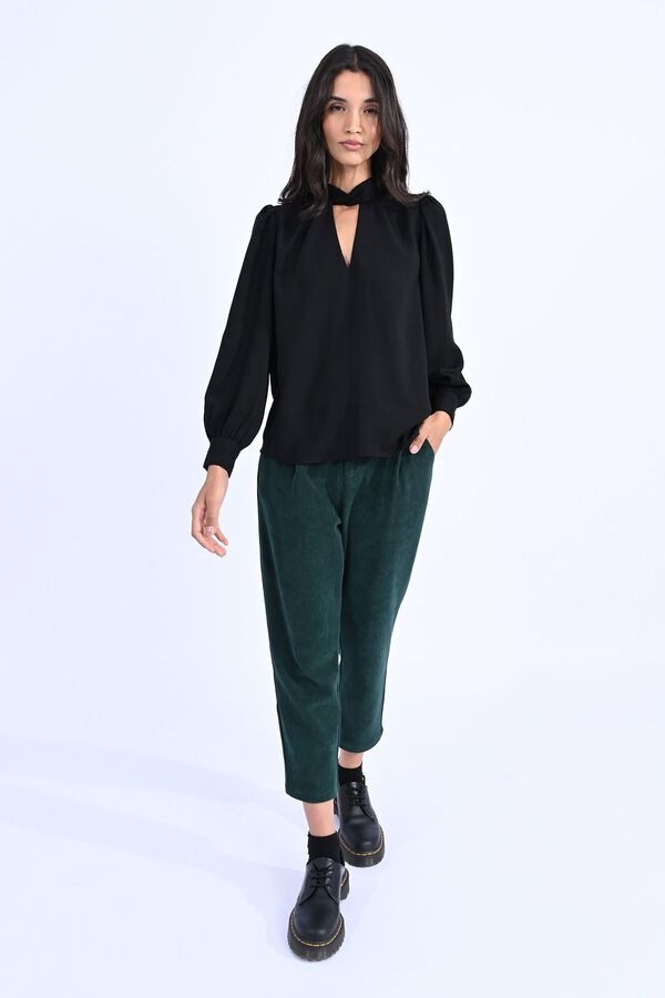 Molly Bracken Blusa de manga comprida com la&ccedil;ada Preto