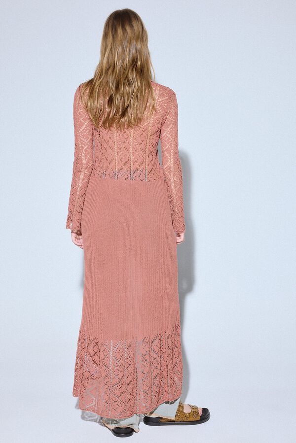 Slowlove Chaqueta punto larga Marr&oacute;n