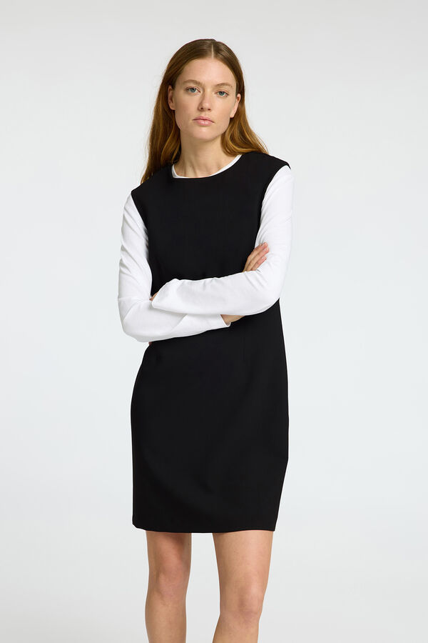 Selected Femme Vestido curto alças feito com materiais reciclados Preto