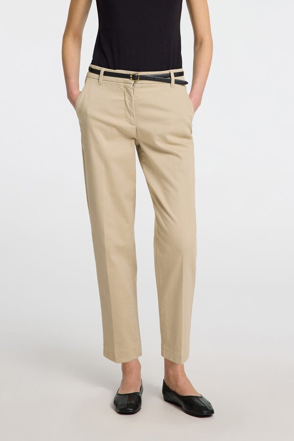 Selected Femme Cal&ccedil;as chino Castanho