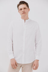 Cortefiel Camisa lisa gola mao. Branco