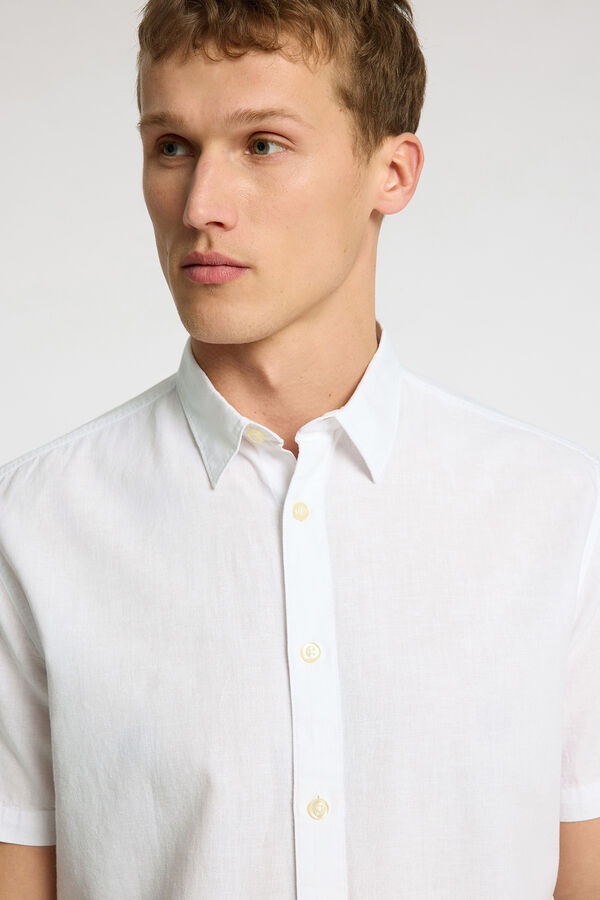 Selected Camisa de manga curta de linho Branco