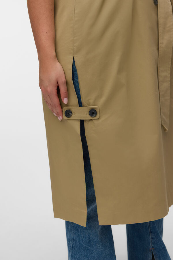 Vero Moda Curve Chaleco largo de doble abotonadura talla grande Gris