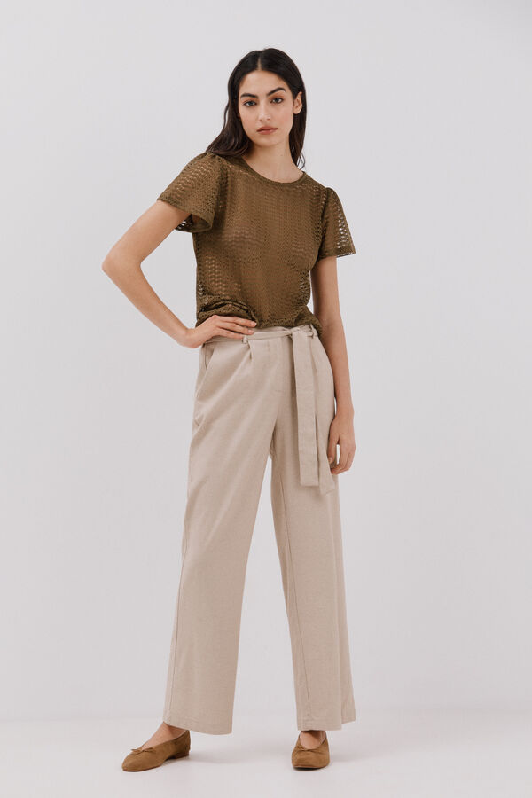 Cortefiel Top estruturado riscas Verde