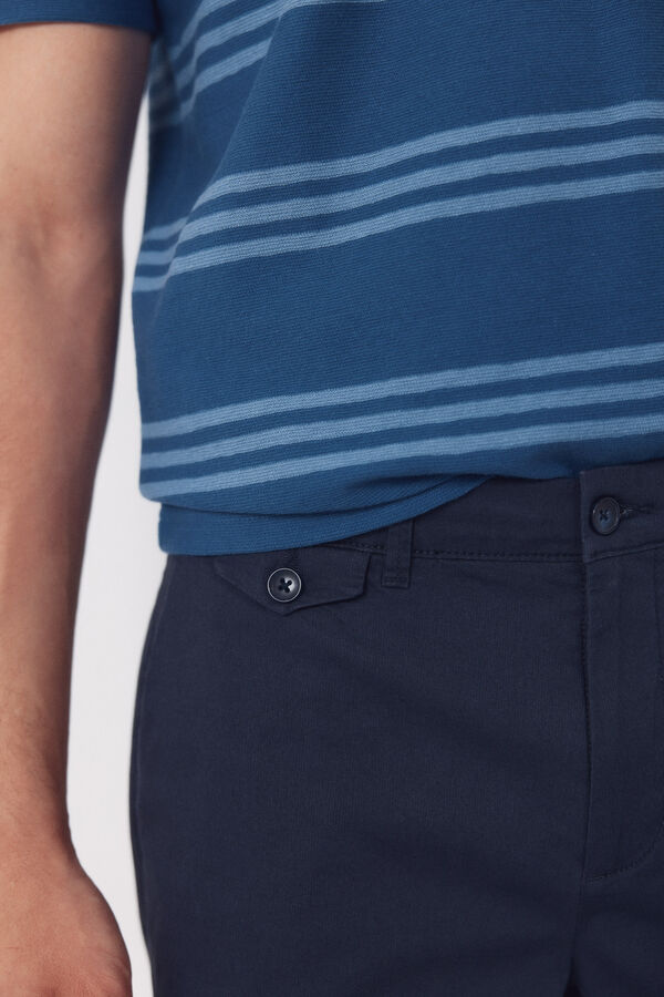 Cortefiel Bermuda chino estampada ligera Azul marino