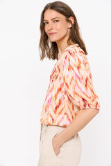 Cortefiel Blusa estampada de manga curta Laranja