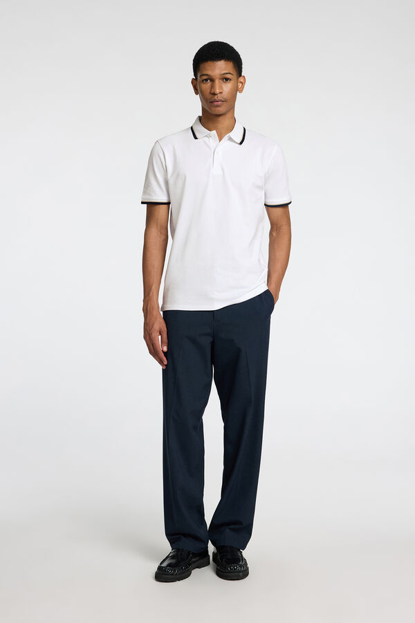 Selected Polo manga curta piqu&eacute; Branco