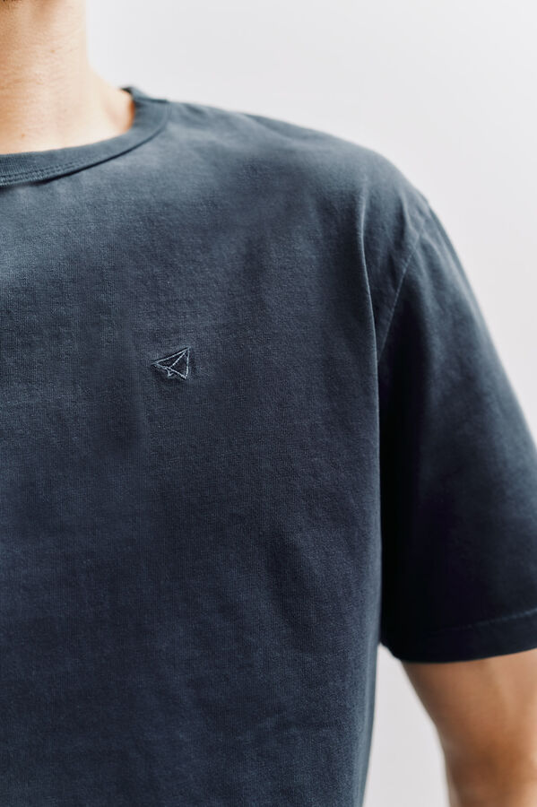 OOTO T-shirt b&aacute;sica com bordado avi&atilde;o OOTO Azul
