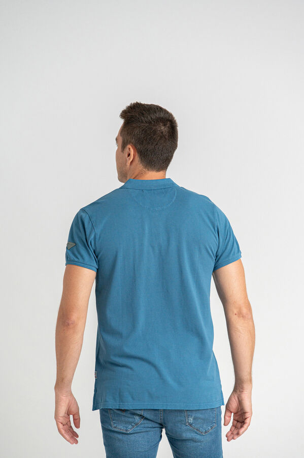 Privata Camisa polo piqu&eacute; 100% algod&atilde;o lavado Azul