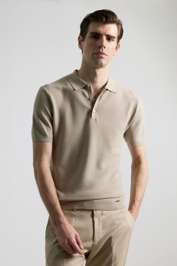 PuroEGO Polo punto jersey Beige
