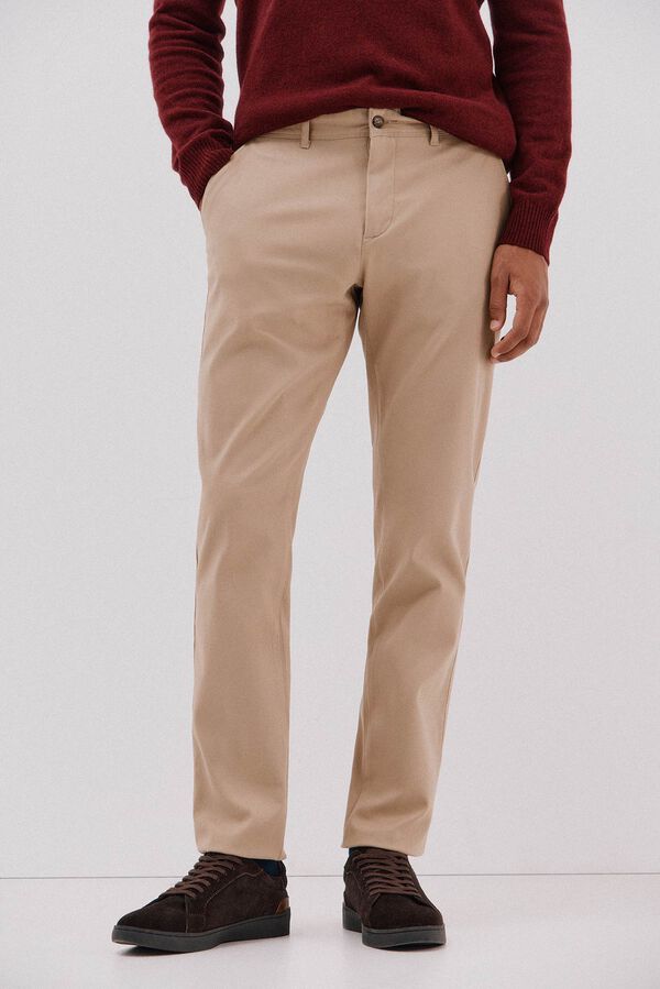 Cortefiel Pantal&oacute;n chino print slim Beige
