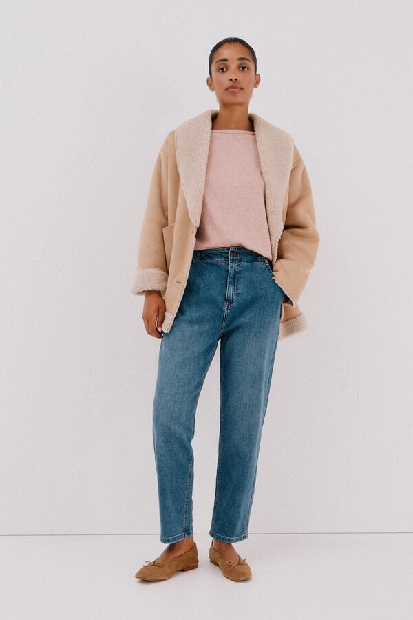 Cortefiel Top gola canoa com bot&otilde;es dourados Subiu