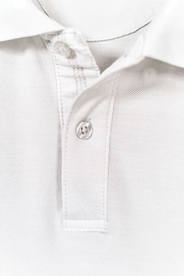 OOTO Polo pique lavado bordado avión Gris