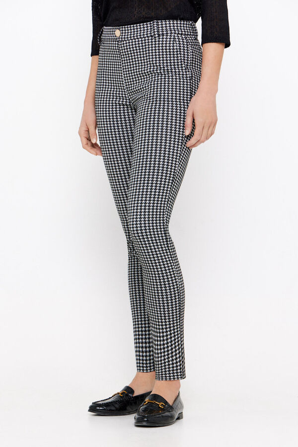 Cortefiel Pantal&oacute;n punto jacquard Estampado blanco