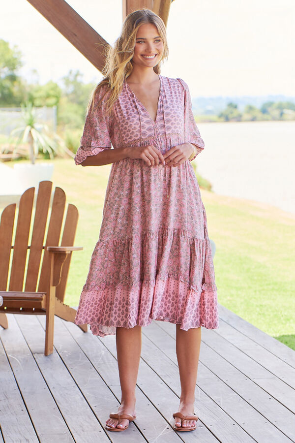 Jaase Vestido midi Rosa