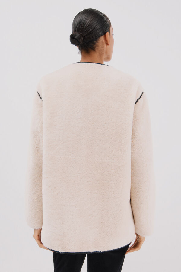 Cortefiel Chaquet&oacute;n efecto doble faz vivos Marfil