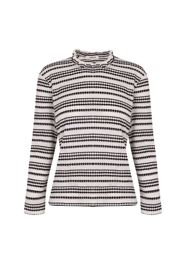 Slowlove Top rayas Estampado blanco