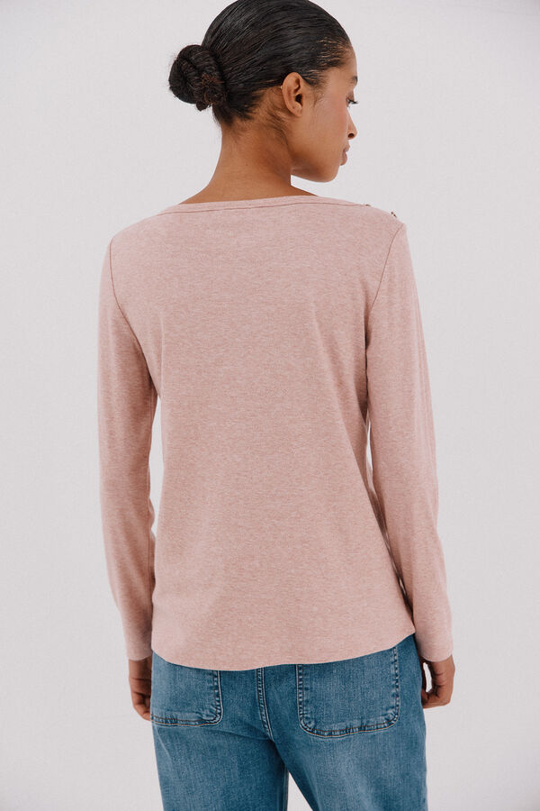 Cortefiel Top gola canoa com bot&otilde;es dourados Subiu