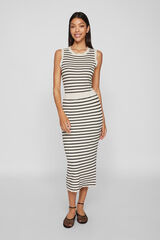 Vila Falda midi rayas Gris